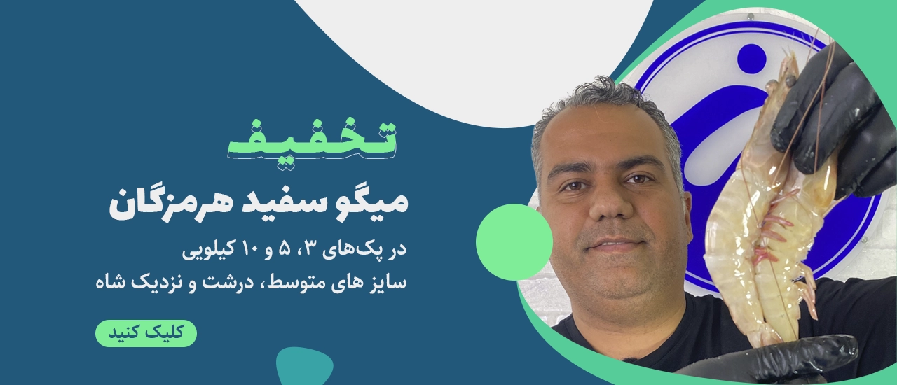تخفیف میگو سفید بندر
